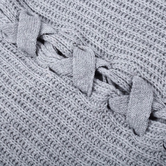 ‘Libby’ Gray Knitted Sweater Dress - Picture 5 of 7